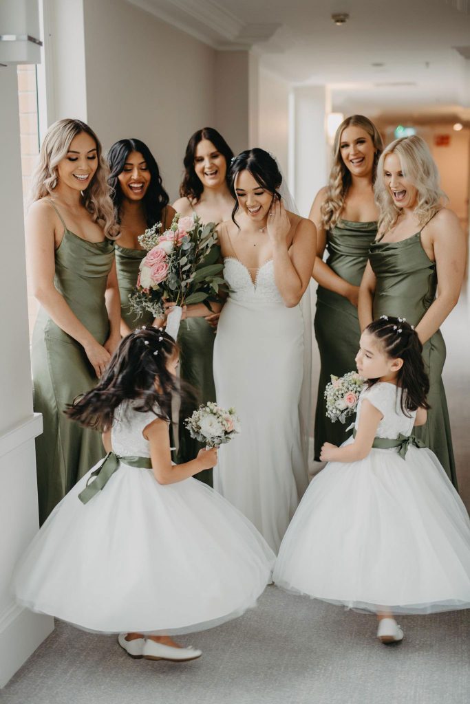 Julia with her bridesmaids
