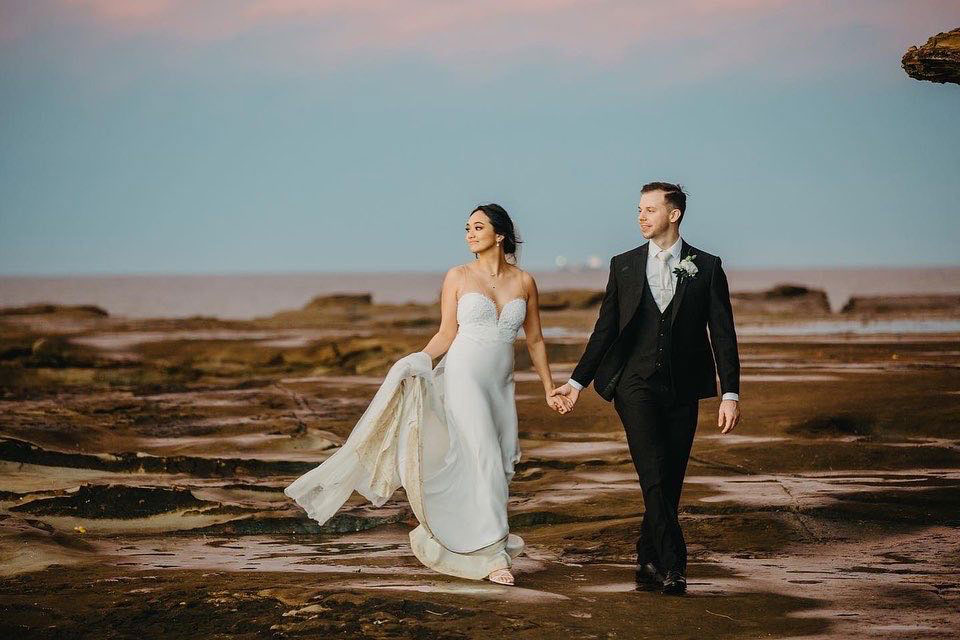 Julia & Luke in Terrigal on their wedding day