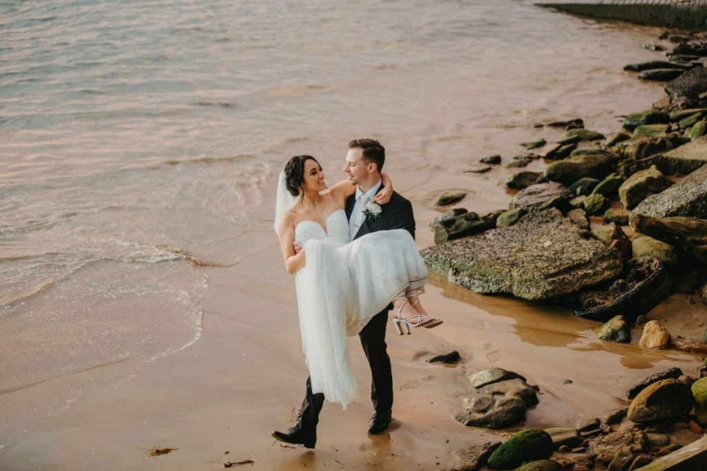 Luke and Julia on their wedding day